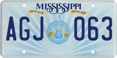 MS license plate AGJ063