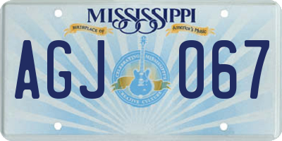 MS license plate AGJ067