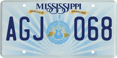 MS license plate AGJ068