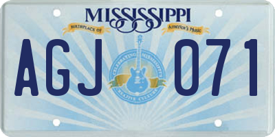 MS license plate AGJ071