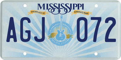 MS license plate AGJ072