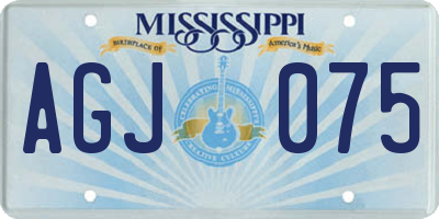 MS license plate AGJ075
