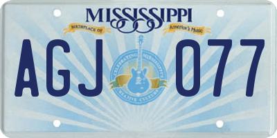 MS license plate AGJ077