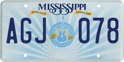 MS license plate AGJ078