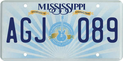 MS license plate AGJ089