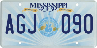 MS license plate AGJ090