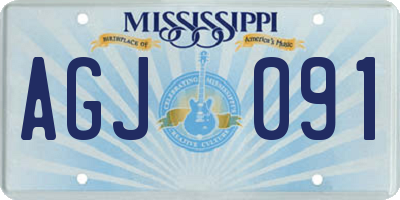 MS license plate AGJ091