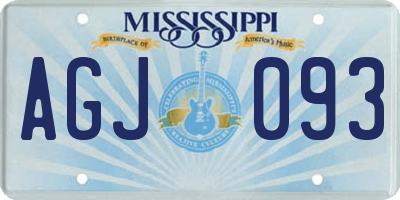 MS license plate AGJ093