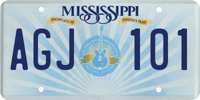 MS license plate AGJ101