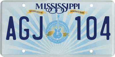MS license plate AGJ104