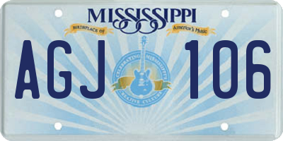 MS license plate AGJ106
