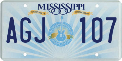 MS license plate AGJ107