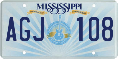 MS license plate AGJ108