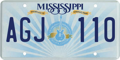 MS license plate AGJ110