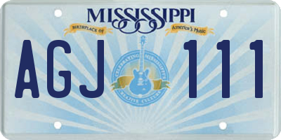 MS license plate AGJ111