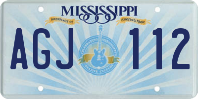 MS license plate AGJ112