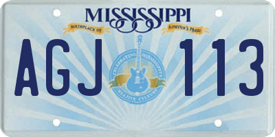 MS license plate AGJ113