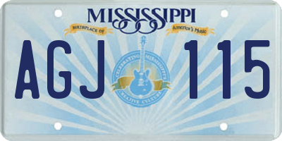 MS license plate AGJ115