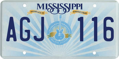 MS license plate AGJ116