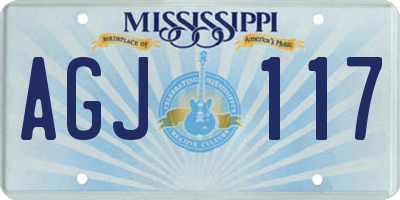 MS license plate AGJ117