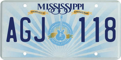 MS license plate AGJ118