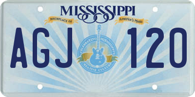 MS license plate AGJ120