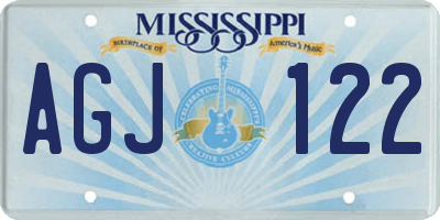 MS license plate AGJ122