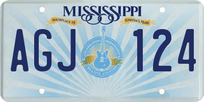 MS license plate AGJ124