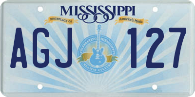 MS license plate AGJ127