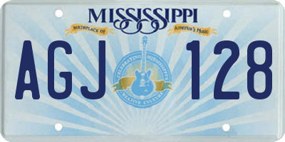 MS license plate AGJ128