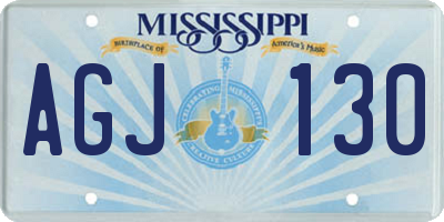 MS license plate AGJ130