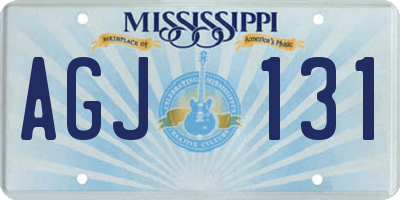 MS license plate AGJ131