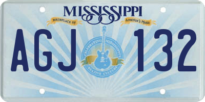 MS license plate AGJ132