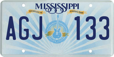 MS license plate AGJ133