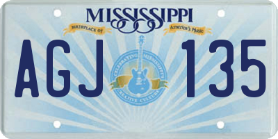 MS license plate AGJ135