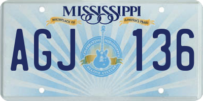 MS license plate AGJ136