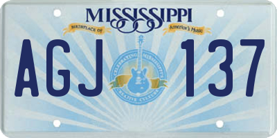 MS license plate AGJ137
