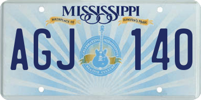 MS license plate AGJ140
