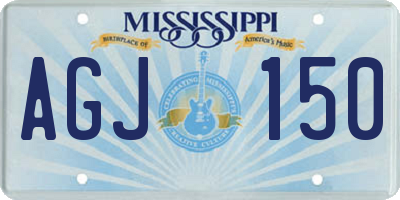 MS license plate AGJ150