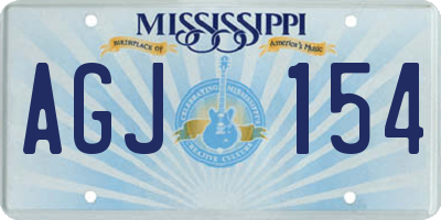 MS license plate AGJ154