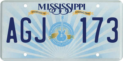 MS license plate AGJ173