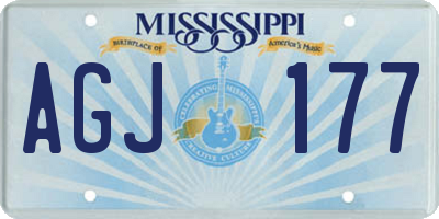 MS license plate AGJ177