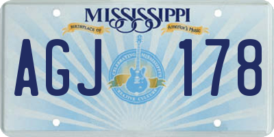MS license plate AGJ178