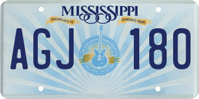 MS license plate AGJ180