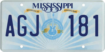 MS license plate AGJ181