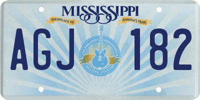 MS license plate AGJ182