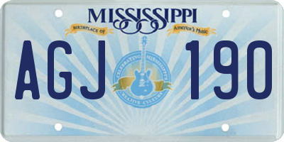 MS license plate AGJ190