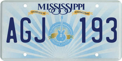 MS license plate AGJ193