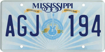 MS license plate AGJ194