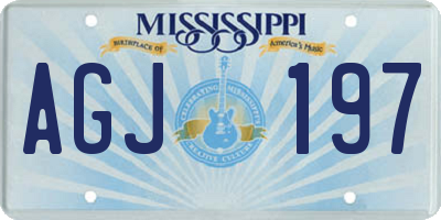 MS license plate AGJ197